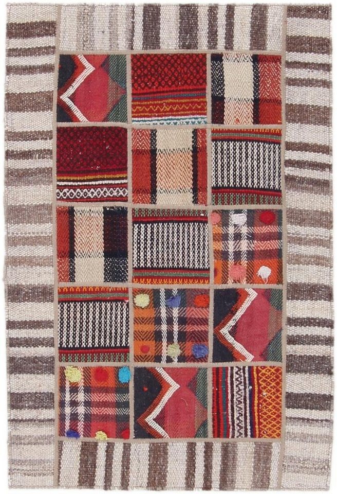 Nain Trading Orientteppich Patchwork 61x89 Handgeknüpfter Moderner Orientteppich / Perserteppich, rechteckig, Höhe: 5 mm von Nain Trading