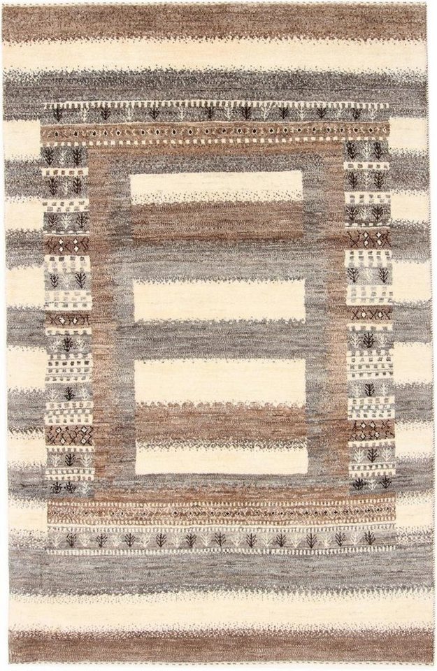 Nain Trading Orientteppich Perser Gabbeh Loribaft Nature 124x191 Handgeknüpfter Moderner, rechteckig, Höhe: 12 mm von Nain Trading