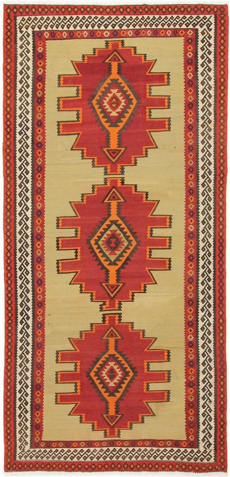 Orientteppich Perser Kelim Fars Azerbaijan Antik 313x151 Handgewebt Orientteppich, Nain Trading, Läufer, Höhe: 0.4 mm von Nain Trading