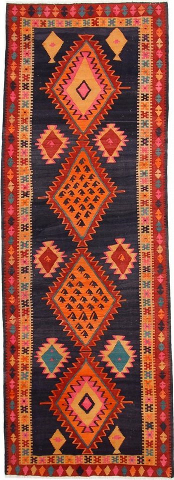 Orientteppich »Perser Kelim Fars Azerbaijan Antik 411x149 Handgewebt Orientteppich«, Nain Trading, Läufer, Höhe 0.4 mm von Nain Trading