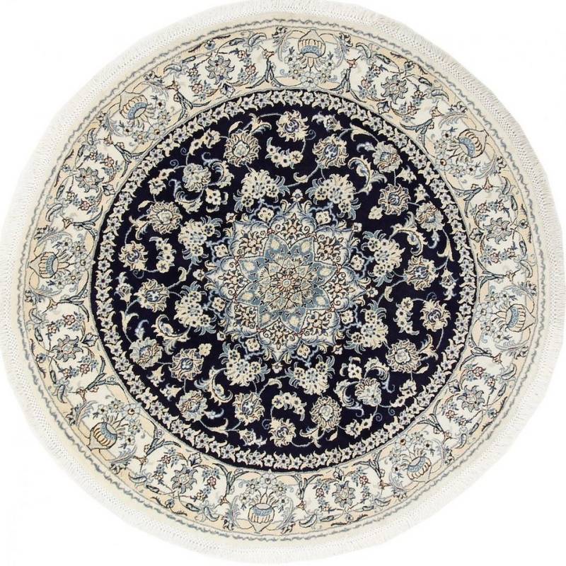 Nain Trading Orientteppich Perserteppich Nain 9La 199x201 Handgeknüpft, Rund, Höhe: 0.8 mm von Nain Trading