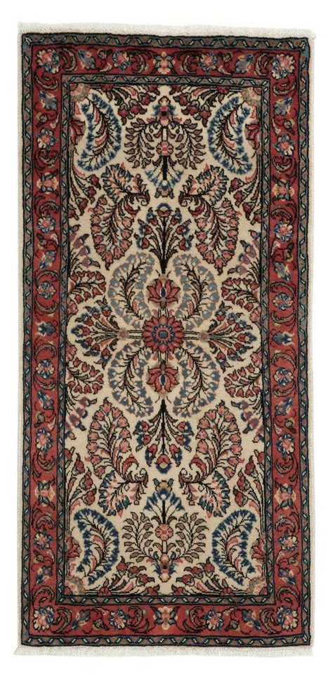 Nain Trading Orientteppich Sarough 64x136 Handgeknüpfter Orientteppich / Perserteppich Läufer, rechteckig, Höhe: 12 mm von Nain Trading