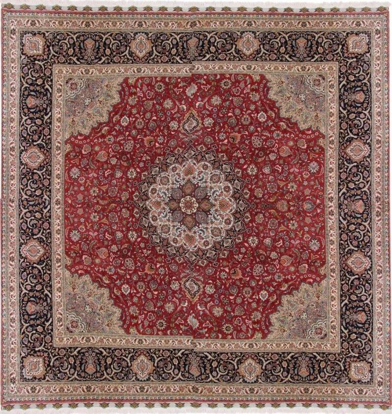 Nain Trading Orientteppich Täbriz 50Raj Signiert 400x410 Handgeknüpfter Orientteppich, quadratisch, Höhe: 7 mm von Nain Trading