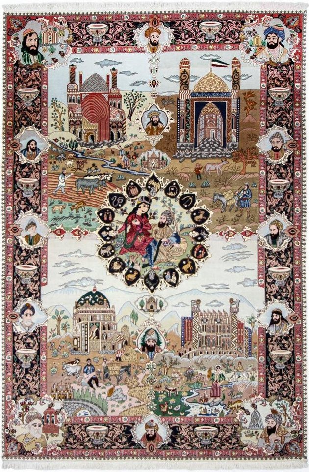 Nain Trading Orientteppich Täbriz Bild 60Raj 182x282 Handgeknüpfter Orientteppich, rechteckig, Höhe: 4 mm von Nain Trading
