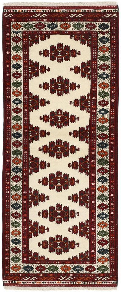 Orientteppich Turkaman 84x201 Handgeknüpfter Orientteppich / Perserteppich Läufer, Nain Trading, rechteckig, Höhe: 6 mm von Nain Trading