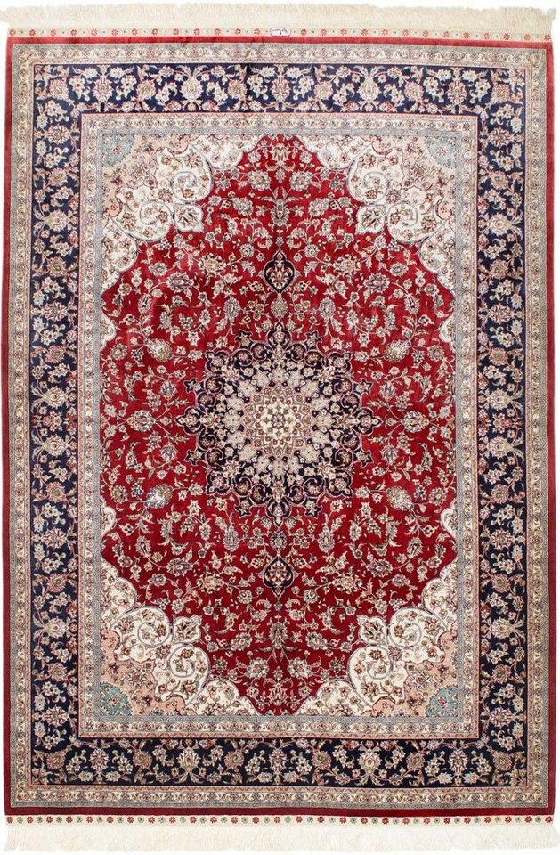 Nain Trading Seidenteppich China Seide Hereke 138x199 Handgeknüpfter Orientteppich, rechteckig, Höhe: 5 mm von Nain Trading