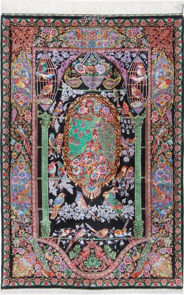 Nain Trading Seidenteppich Ghom Seide Signiert 98x148 Handgeknüpfter Orientteppich, rechteckig, Höhe: 3 mm Nain Trading Seidenteppich Ghom Seide Signiert 98x148 Handgeknüpfter Orientteppich, rechteckig, Höhe: 3 mm von Nain Trading