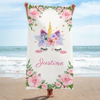 Personalisierte Strandtücher, Benutzerdefinierte Einhorn Strandtuch, Handtuch, Pool Travel Strand Und Badetücher Für Kinder Erwachsene von NaisiDesign