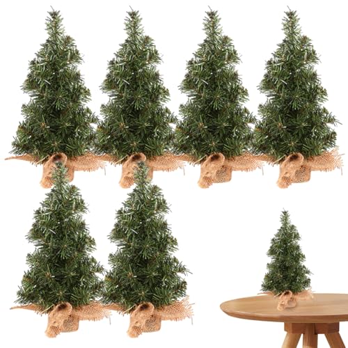 Künstlicher Mini -Weihnachtsbaum, 11,8 Zoll/30 cm realistischer Miniaturkünstlerkiefern mit Leinenbasis, realistischer Kleiner Weihnachtsbaum für Tischplatten oder Schreibtisch von Naisicatar