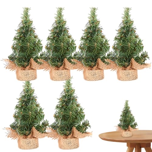 Künstlicher Mini -Weihnachtsbaum, 7,9 Zoll/20 cm realistischer Miniaturkünstlerkiefern mit Leinenbasis, realistischer Kleiner Weihnachtsbaum für Tischplatten oder Schreibtisch von Naisicatar