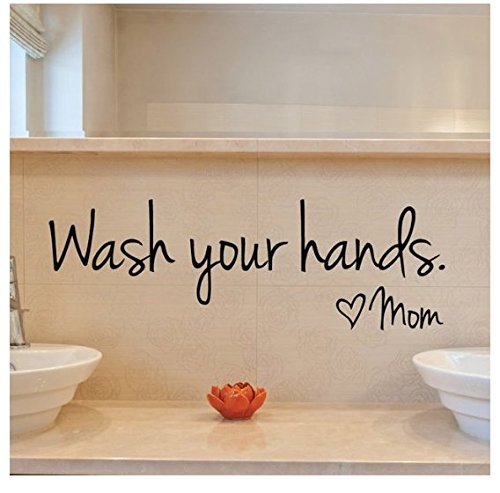 Wandtattoo Wandaufkleber 47 * 12.5cm wash your hands Wohnzimmer Aufkleber selbstklebend Wanddeko Wandkunst von Naisidier
