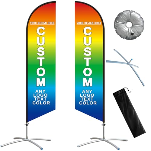 Naispanda Personalisierte Feder Flaggen mit Stangen-Set, Eisenstütze, Personalisiertes Ladenschild Federfahne für Geschäftsförderungsbanner Doppelseitiger Druck - 9 Fuß/2,8 Meter Naispanda Personalisierte Feder Flaggen mit Stangen-Set, Eisenstütze, Personalisiertes Ladenschild Federfahne für Geschäftsförderungsbanner Doppelseitiger Druck - 9 Fuß/2,8 Meter von Naispanda