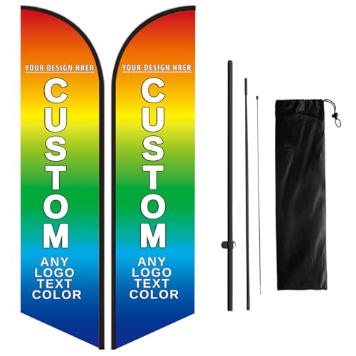Naispanda Personalisierte Feder Flaggen mit Stangen-Set Personalisiertes Ladenschild Federfahne für Geschäftsförderungsbanner Doppelseitiger Druck - 9 Fuß/2,8 Meter Naispanda Personalisierte Feder Flaggen mit Stangen-Set Personalisiertes Ladenschild Federfahne für Geschäftsförderungsbanner Doppelseitiger Druck - 9 Fuß/2,8 Meter von Naispanda