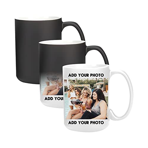 Naispanda Personalisierte Foto Magie Tasse Benutzerdefinierte Bild Text Tassen Magische Farbwechselnde Kaffeetasse Teetasse Personalisiert Original Geschenk Für Frauen Männer Paar Geburtstag Mug 15 Oz von Naispanda