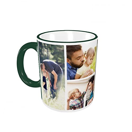 Naispanda Personalisierte Tasse Mug - Individuelle Kaffeetasse mit Foto Collage Text Personalisieren Sie Geschenke für Papa - The Best Daddy in The World - Geburtstag Geschenke - Forest Green von Naispanda