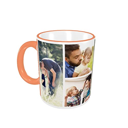 Naispanda Personalisierte Tasse Mug - Individuelle Kaffeetasse mit Foto Collage Text Personalisieren Sie Geschenke für Papa - The Best Daddy in The World - Geburtstag Geschenke - Orange von Naispanda