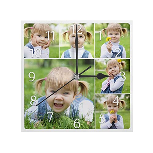 Naispanda Personalisierte Wanduhr, Personalisierte Wanduhr mit Foto Text zum Hochzeitstag, Valentinstag, Benutzerdefiniert Uhr, Geschenk für Liebhaber, Familie, Kind - 9,45 Zoll/24 cm von Naispanda
