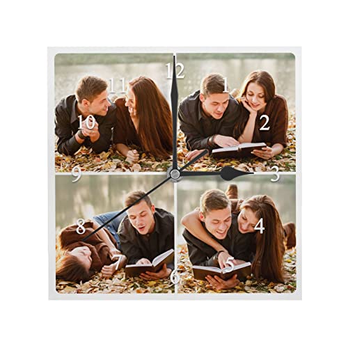 Naispanda Personalisierte Wanduhr, Personalisierte Wanduhr mit Foto Text zum Hochzeitstag, Valentinstag, Benutzerdefiniert Uhr, Geschenk für Liebhaber, Familie, Kind - 9,45 Zoll/24 cm von Naispanda