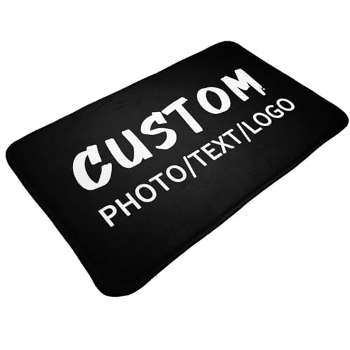 Naispanda Personalisierter Teppich mit Foto Logo Text, Personalisierter Flächenteppich Personalisierte rutschfeste Waschbare Fußmatte für Zuhause Büro Schlafzimmer Wohnzimmer Drinnen und Draußen von Naispanda