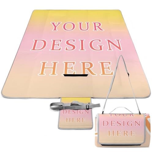 Personalisierte Picknickdecke wasserdichte Picknickdecke mit Tragegriff, Personalisierte Stranddecke Sandfeste Faltbare Strandmatte Campingdecken für Garten Strand Park Rasen Wandern von Naispanda
