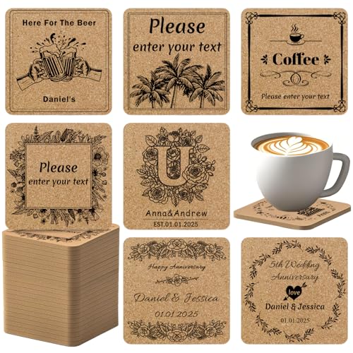 Personalisierte Untersetzer, Personalisierte Korkuntersetzer mit Text, Namen, Logo, Untersetzer-Set Personalisierte, rutschfeste, Hitzebeständig, Personalisiertes Bar-Untersetzer für Getränke Personalisierte Untersetzer, Personalisierte Korkuntersetzer mit Text, Namen, Logo, Untersetzer-Set Personalisierte, rutschfeste, Hitzebeständig, Personalisiertes Bar-Untersetzer für Getränke von Naispanda