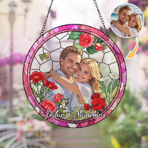 Personalisierter Foto-Fänger Buntglas-Fensterdekoration als Geschenk für Gedenken, Hochzeit, Jubiläum & Babygeburt Faux-Buntglas Familienporträt Erinnerungsstück Personalisierter Foto-Fänger Buntglas-Fensterdekoration als Geschenk für Gedenken, Hochzeit, Jubiläum & Babygeburt Faux-Buntglas Familienporträt Erinnerungsstück von Naispanda
