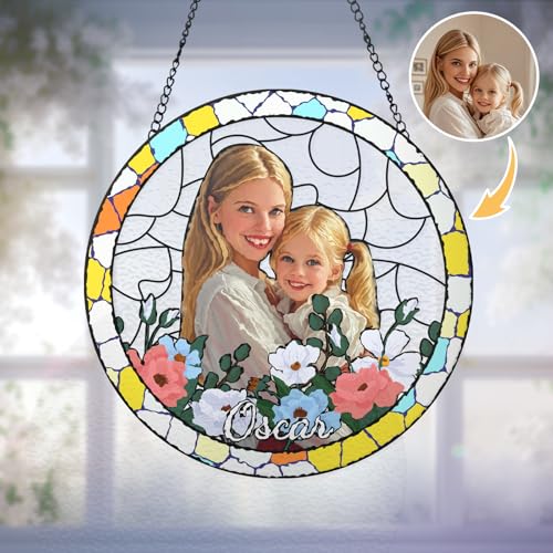 Personalisierter Foto-Fänger Buntglas-Fensterdekoration als Geschenk für Gedenken, Hochzeit, Jubiläum & Babygeburt Faux-Buntglas Familienporträt Erinnerungsstück Personalisierter Foto-Fänger Buntglas-Fensterdekoration als Geschenk für Gedenken, Hochzeit, Jubiläum & Babygeburt Faux-Buntglas Familienporträt Erinnerungsstück von Naispanda