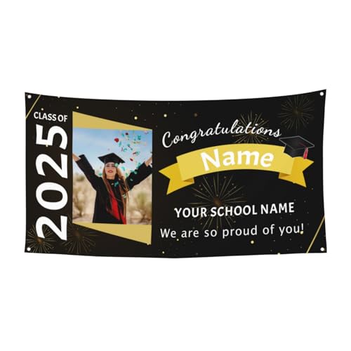Personalisiertes Abschlussbanner Klasse 2025, individuelle Abschlussdekoration, Banner 2025 mit Foto-Name, personalisierte Abschlussgeschenke für Sohn, Tochter, Abschlussfeier, Party-Dekorationen Personalisiertes Abschlussbanner Klasse 2025, individuelle Abschlussdekoration, Banner 2025 mit Foto-Name, personalisierte Abschlussgeschenke für Sohn, Tochter, Abschlussfeier, Party-Dekorationen von Naispanda