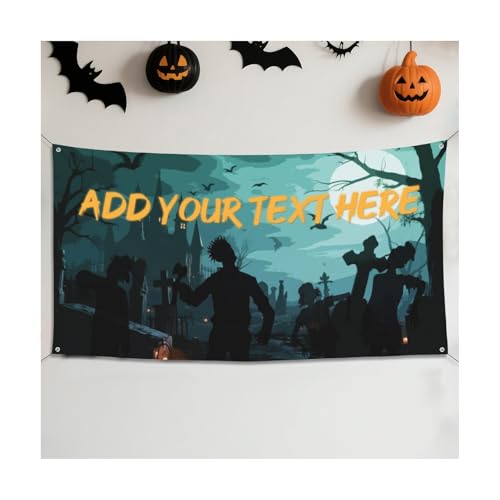 Personalisiertes Halloween Banner Personalisiertes Text Outdoordeko Innendeko Halloween Party Deko Hintergrund von Naispanda