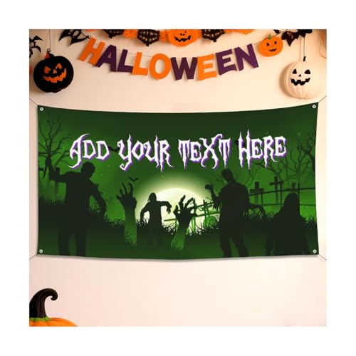 Personalisiertes Halloween Banner Personalisiertes Text Outdoordeko Innendeko Halloween Party Deko Hintergrund von Naispanda