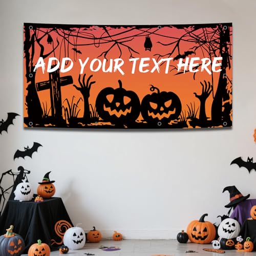 Personalisiertes Halloween Banner Personalisiertes Text Outdoordeko Innendeko Halloween Party Deko Hintergrund von Naispanda