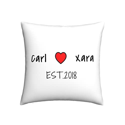 Personalisiertes Kissen Bezug mit Name & Datum Couple Jahrestag Valentinstag Hochzeit Paar Für Freund Freundin Personalisierte Geschenk Idee Selbst gestalten Doppelseitig 30 x 30 cm von Naispanda