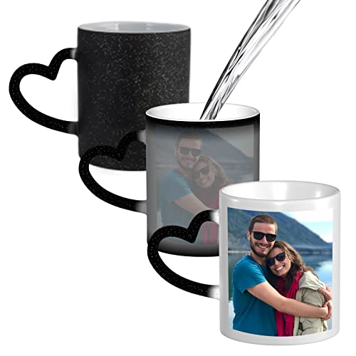 Zaubertasse mit eigenem Foto und Text - Wärmeverändernde Zauberbecher Personalisieren– Wärmeempfindliche Kaffeebecher Wärmeaktivierte Porzellan Sublimation Farbwechsel für Kaffee, Milch, Tee von Naispanda