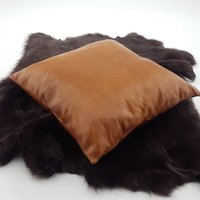Cognac Kunstleder Kissenbezug Braun Camel Dekokissen von NaitLook