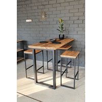 Frühstückstisch Bartisch Aus Altholz Auf U-Förmigem Bein von NaiveWoodFactory