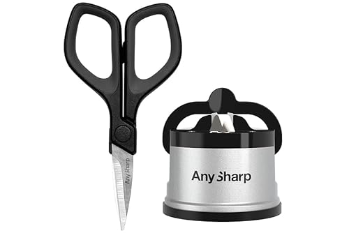 NAJDER AnySharp® Spitzer + Mini-Schere. Effektives Schärfen, Wolframplatten, universell für Messer, Hackmesser und Äxte. Sehr einfache und sichere Bedienung. von NAJDER