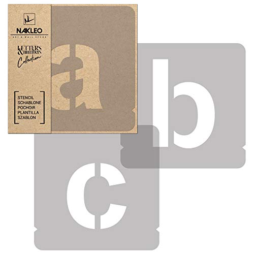 NAKLEO Alphabet Malschablonen Set 42 Stück, 14 cm Buchstaben & Zahlen Modern Sans Klein Schriftart, Wiederverwendbare Kunststoff Stencil, DIY Handwerk Holz Möbel Wand Dekoration NAKLEO Alphabet Malschablonen Set 42 Stück, 14 cm Buchstaben & Zahlen Modern Sans Klein Schriftart, Wiederverwendbare Kunststoff Stencil, DIY Handwerk Holz Möbel Wand Dekoration von Nakleo