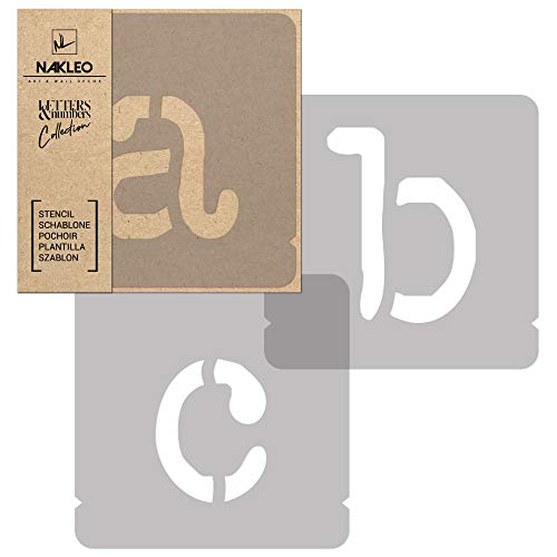 NAKLEO Alphabet Malschablonen Set 42 Stück, 14 cm Buchstaben & Zahlen Typewriter Klein Schriftart, Wiederverwendbare Kunststoff Stencil, DIY Handwerk Holz Möbel Wand Dekoration NAKLEO Alphabet Malschablonen Set 42 Stück, 14 cm Buchstaben & Zahlen Typewriter Klein Schriftart, Wiederverwendbare Kunststoff Stencil, DIY Handwerk Holz Möbel Wand Dekoration von Nakleo