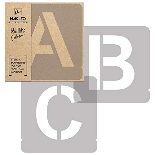 NAKLEO Alphabet Malschablonen Set 42 Stück, 5 cm Buchstaben & Zahlen Modern Sans Capital Schriftart, Wiederverwendbare Kunststoff Stencil, DIY Handwerk Holz Möbel Wand Dekoration NAKLEO Alphabet Malschablonen Set 42 Stück, 5 cm Buchstaben & Zahlen Modern Sans Capital Schriftart, Wiederverwendbare Kunststoff Stencil, DIY Handwerk Holz Möbel Wand Dekoration von Nakleo