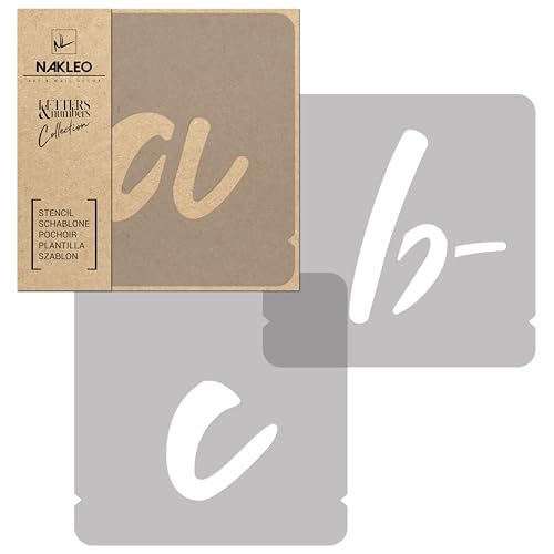 NAKLEO Alphabet Malschablonen Set 42 Stück, 7 cm Buchstaben & Zahlen Handwriting Klein Schriftart, Wiederverwendbare Kunststoff Stencil, DIY Handwerk Holz Möbel Wand Dekoration NAKLEO Alphabet Malschablonen Set 42 Stück, 7 cm Buchstaben & Zahlen Handwriting Klein Schriftart, Wiederverwendbare Kunststoff Stencil, DIY Handwerk Holz Möbel Wand Dekoration von Nakleo