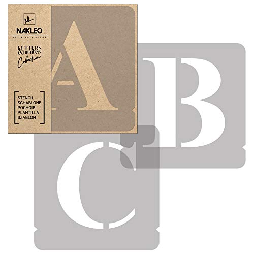 NAKLEO Alphabet Malschablonen Set 42 Stück, 7 cm Buchstaben & Zahlen Times Roman Capital Schriftart, Wiederverwendbare Kunststoff Stencil, DIY Handwerk Holz Möbel Wand Dekoration NAKLEO Alphabet Malschablonen Set 42 Stück, 7 cm Buchstaben & Zahlen Times Roman Capital Schriftart, Wiederverwendbare Kunststoff Stencil, DIY Handwerk Holz Möbel Wand Dekoration von Nakleo