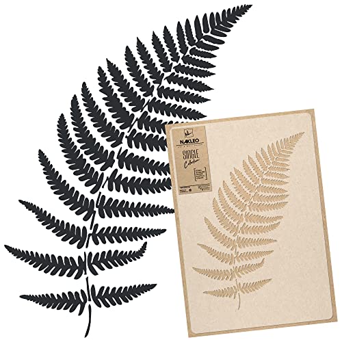 NAKLEO Große Malschablonen 59x95 cm, Farn Blatt Wedel Zweig Muster, Wiederverwendbare Kunststoff Wandschablone, Dekoration DIY Handwerk, Holz Wand Stoff Stein von Nakleo
