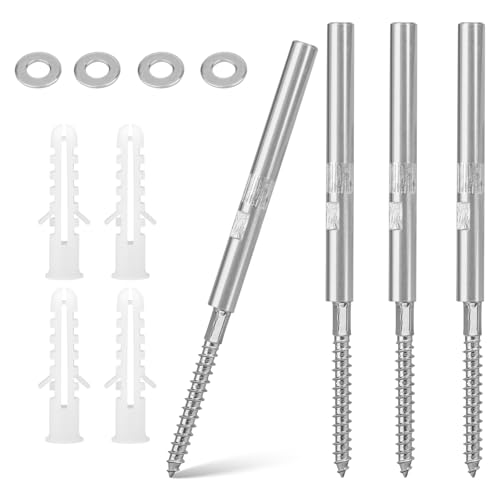 4 Stück Regalhalterung Unsichtbar Ø10x100mm, Verdeckter Regalhalter schwebender Tablarträger mit Unterlegscheiben und Stiften Schwebende Regalhalterung Geeignet für Wohnzimmer Küche Schlafzimmer von Nakutita