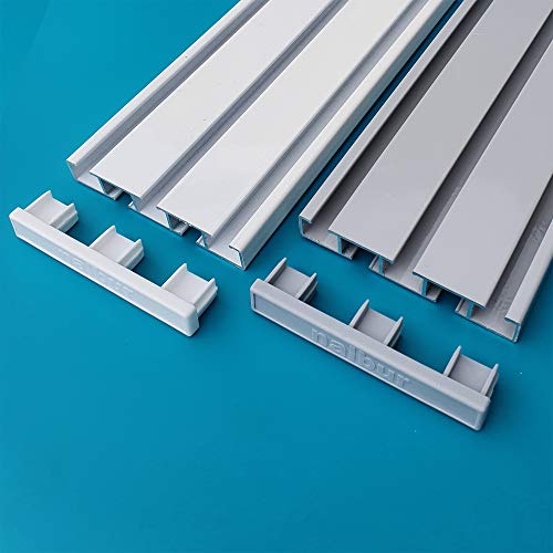 Nalbur Alu Aluminium Gardinenschiene Vorhangschiene mit Montage Set 3 läufig nur Deckenmontage (grau (RAL9006), 240) von Nalbur