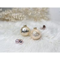 Personalisierte Weihnachtskugel - Glas Individuell Beschriftet 6 Oder 8 cm von Naleemi