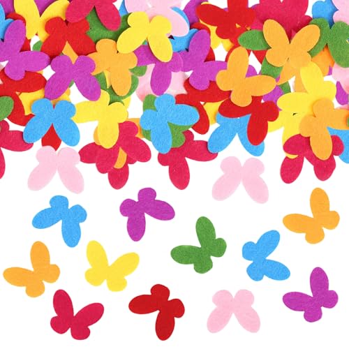 Naler 120 Stück Filz-Schmetterlinge, Bunte Bastelfilz-Deko für DIY Handwerk, Party, Hochzeit, 8 Farben von Naler