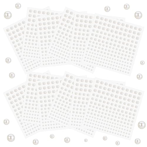 Naler Perlen Selbstklebend DIY Halbperlen Selbstklebend (1830, weiß) von Naler