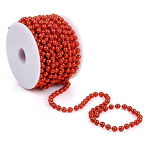 Naler Perlenkette Christbaumkette Rot Perlenband Weihnachtsbaum Perlengirlande Weihnachten Advent Hochzeit Party Deko - Ø 6mm x 10M Naler Perlenkette Christbaumkette Rot Perlenband Weihnachtsbaum Perlengirlande Weihnachten Advent Hochzeit Party Deko - Ø 6mm x 10M von Naler
