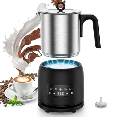 Nalezuns Milchaufschäumer Elektrisch, Milchschäumer Elektrisch, Intelligente Temperaturregelung 300ml Großes Fassungsvermögen, 5 in 1 Automatische Milchschäumer für Latte, Cappuccino, Macchiato von Nalezuns