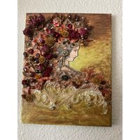 Lady Herbst Handmade Mix Schmuck Collage Kunst Wall Home Decor von NalikaCraft